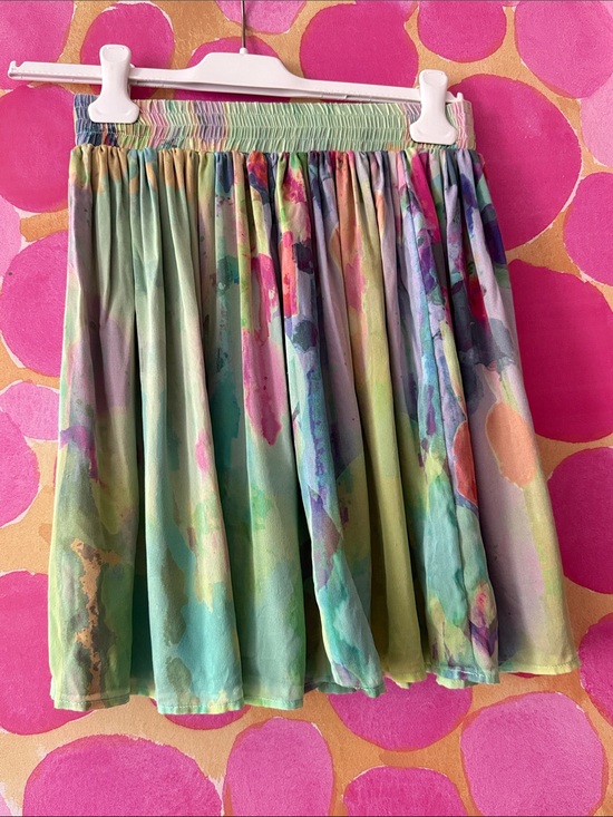 Browns Couture Dresses & Skirts - 💚 NEW Browns couture  Watercolor Print Pleated  Skirt - Multicolor